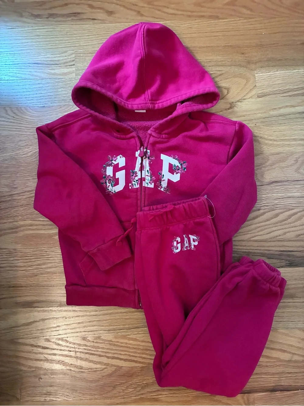 GAP Girls Bright Fuchsia Zip Hoodie & Joggers Set Size 6